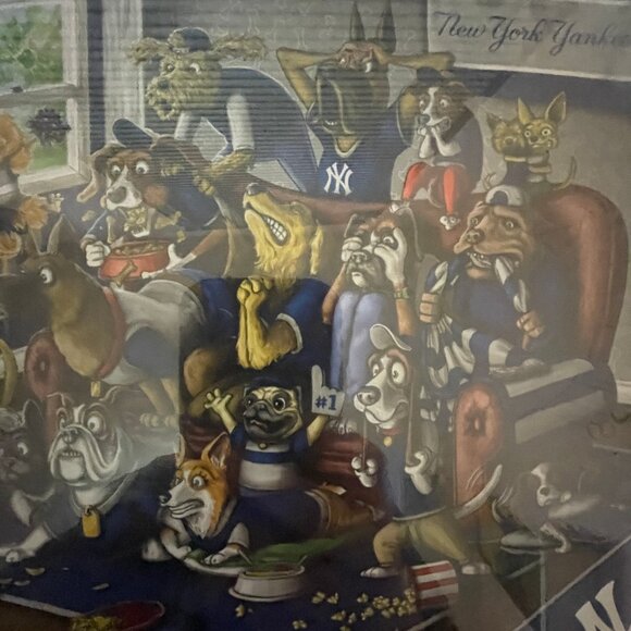 BRAND NEW SEALED New York Yankees "A Real Nailbiter" 500 Piece Puzzle MLB Dogs - Picture 12 of 14